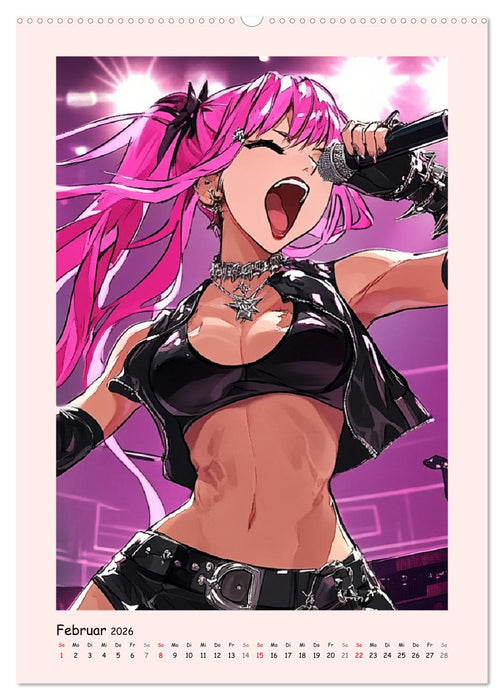 Manga Party-Girls. Singende und tanzende Stars (CALVENDO Premium Wandkalender 2026)