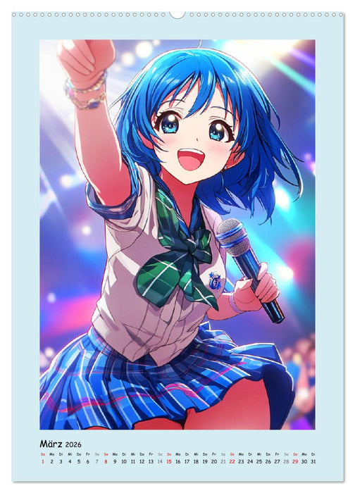 Manga Party-Girls. Singende und tanzende Stars (CALVENDO Premium Wandkalender 2026)