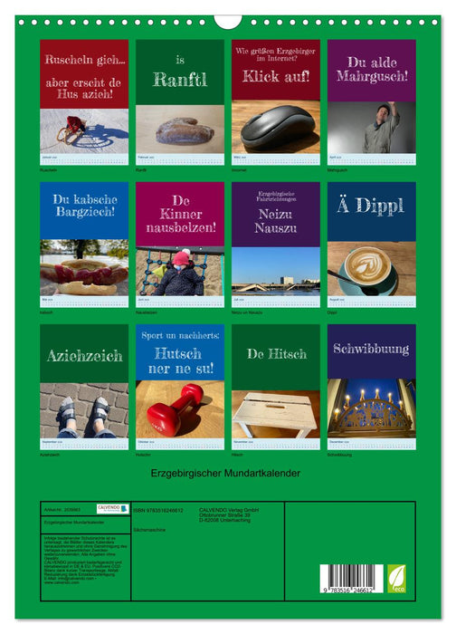 Erzgebirgischer Mundartkalender (CALVENDO Wandkalender 2026)