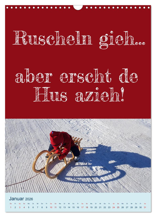 Erzgebirgischer Mundartkalender (CALVENDO Wandkalender 2026)