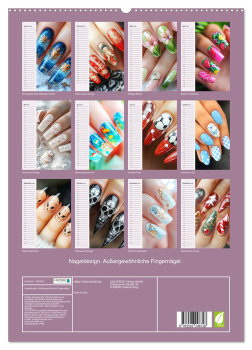 Nageldesign. Außergewöhnliche Fingernägel (CALVENDO Premium Wandkalender 2026)