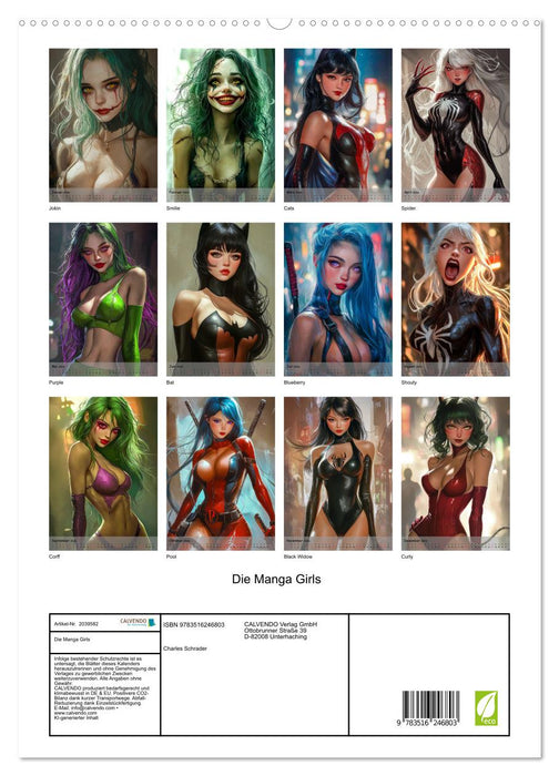 Die Manga Girls (CALVENDO Premium Wandkalender 2026)