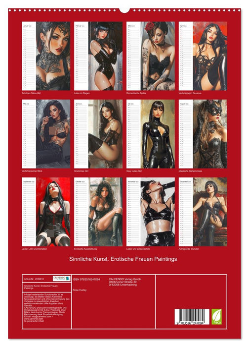 Sinnliche Kunst. Erotische Frauen Paintings (CALVENDO Premium Wandkalender 2026)