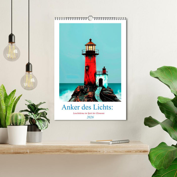 Anker des Lichts: Leuchttürme im Spiel der Elemente (CALVENDO Wandkalender 2026)