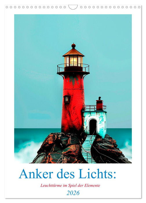 Anker des Lichts: Leuchttürme im Spiel der Elemente (CALVENDO Wandkalender 2026)