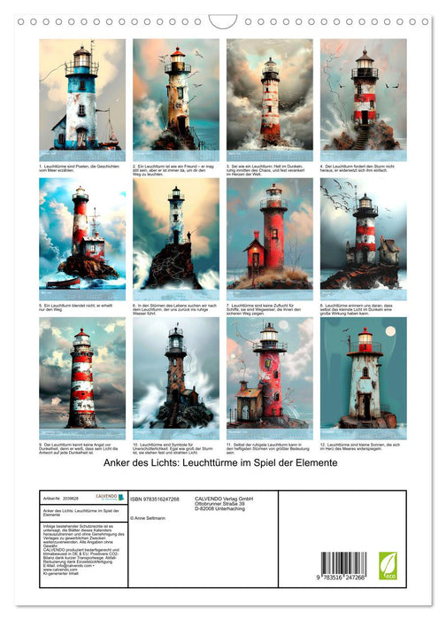 Anker des Lichts: Leuchttürme im Spiel der Elemente (CALVENDO Wandkalender 2026)