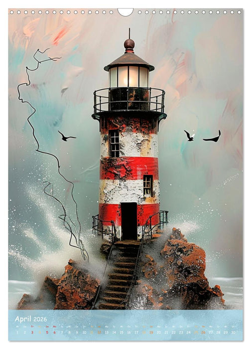 Anker des Lichts: Leuchttürme im Spiel der Elemente (CALVENDO Wandkalender 2026)