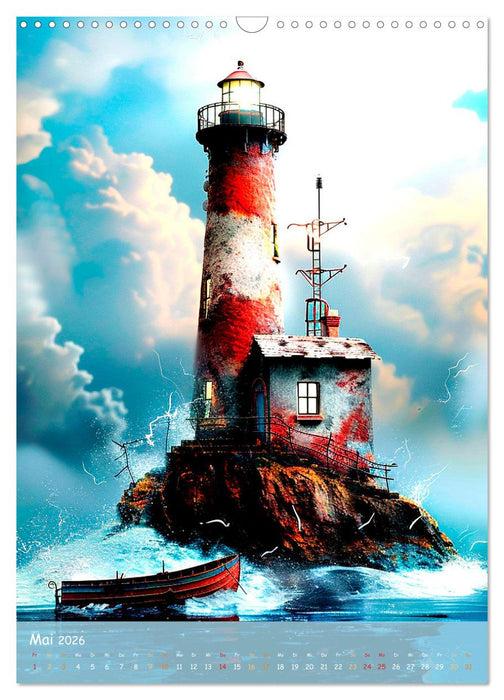 Anker des Lichts: Leuchttürme im Spiel der Elemente (CALVENDO Wandkalender 2026)
