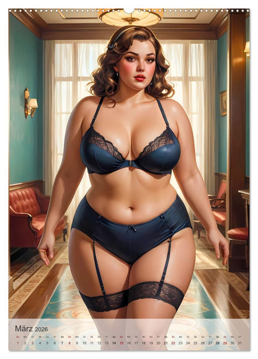 Pin-up Girls - Dralle Schönheiten (CALVENDO Premium Wandkalender 2026)