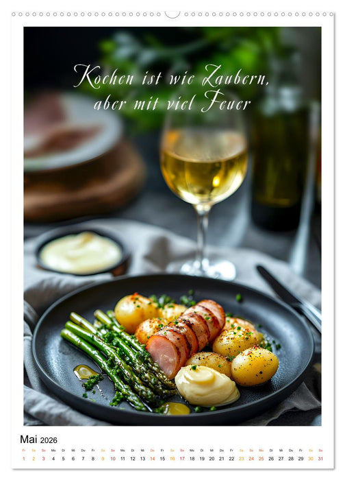 Coole Sprüche für Gourmets (CALVENDO Wandkalender 2026)
