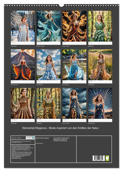 Elemental Elegance - Mode inspiriert von den Kräften der Natur (CALVENDO Wandkalender 2026)
