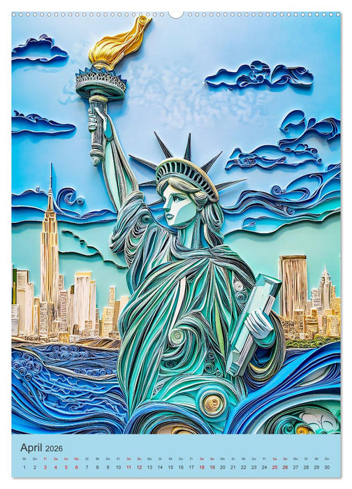 Architektur - Faszinierende Weltwunder in filigranem Quilling (CALVENDO Premium Wandkalender 2026)