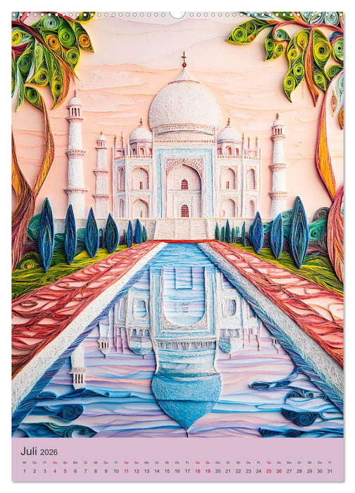 Architektur - Faszinierende Weltwunder in filigranem Quilling (CALVENDO Premium Wandkalender 2026)