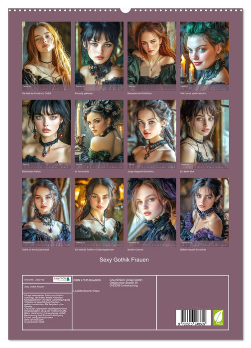 Sexy Gothik Frauen (CALVENDO Premium Wandkalender 2026)