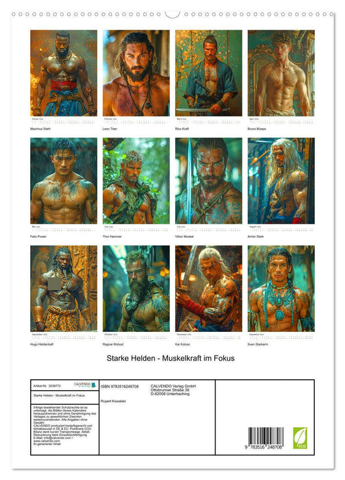 Starke Helden - Muskelkraft im Fokus (CALVENDO Premium Wandkalender 2026)