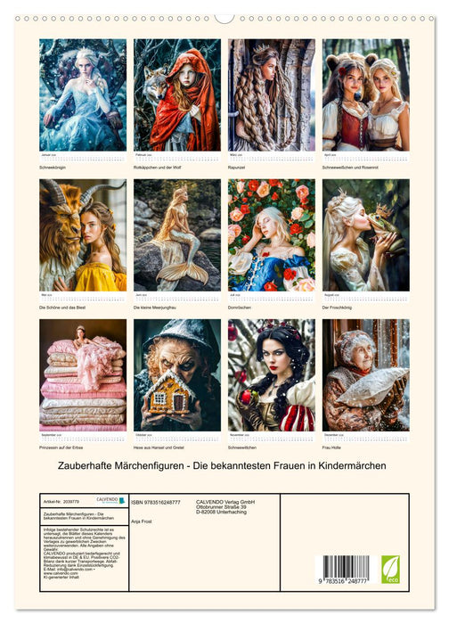 Zauberhafte Märchenfiguren - Die bekanntesten Frauen in Kindermärchen (CALVENDO Premium Wandkalender 2026)