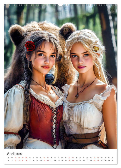 Zauberhafte Märchenfiguren - Die bekanntesten Frauen in Kindermärchen (CALVENDO Premium Wandkalender 2026)