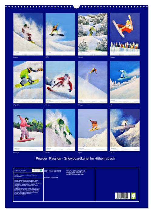 Powder Passion - Snowboardkunst im Höhenrausch (CALVENDO Wandkalender 2026)