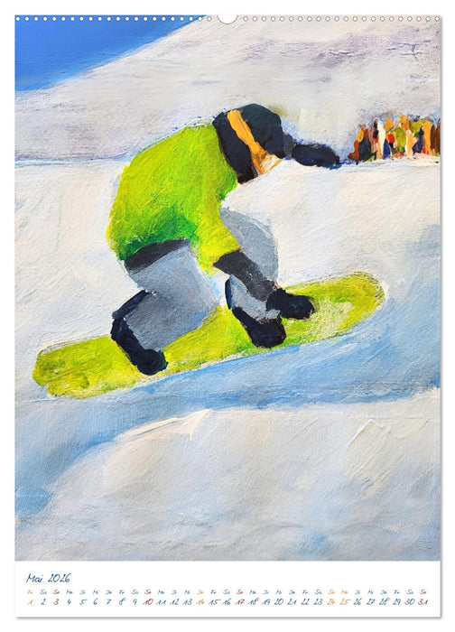 Powder Passion - Snowboardkunst im Höhenrausch (CALVENDO Wandkalender 2026)