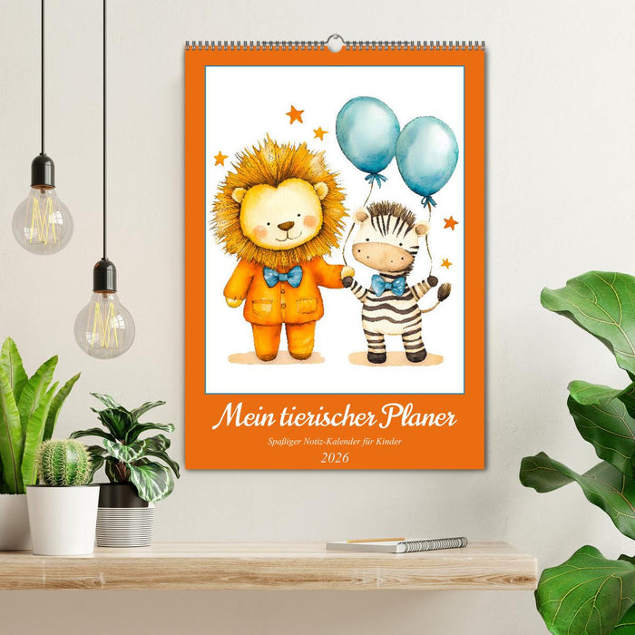 Mein tierischer Planer - Spaßiger Notiz-Kalender für Kinder (CALVENDO Wandkalender 2026)