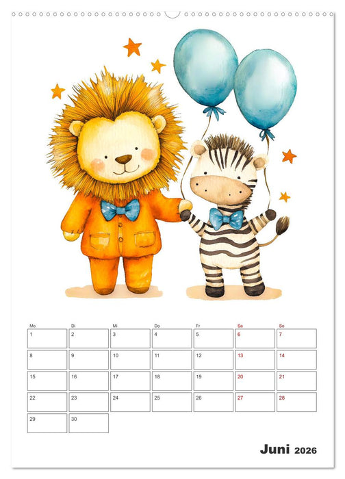 Mein tierischer Planer - Spaßiger Notiz-Kalender für Kinder (CALVENDO Wandkalender 2026)