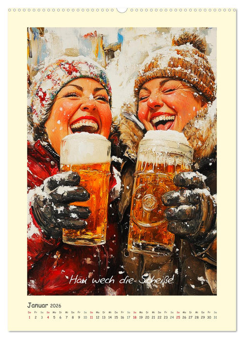 Bier, Bäuche, Sprüche. Spaß mit Hopfen und Malz (CALVENDO Wandkalender 2026)