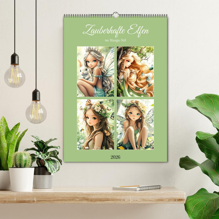 Zauberhafte Elfen im Manga-Stil (CALVENDO Wandkalender 2026)