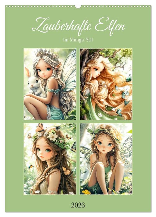 Zauberhafte Elfen im Manga-Stil (CALVENDO Wandkalender 2026)