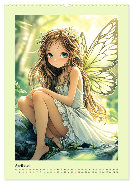 Zauberhafte Elfen im Manga-Stil (CALVENDO Wandkalender 2026)