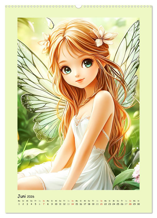 Zauberhafte Elfen im Manga-Stil (CALVENDO Wandkalender 2026)