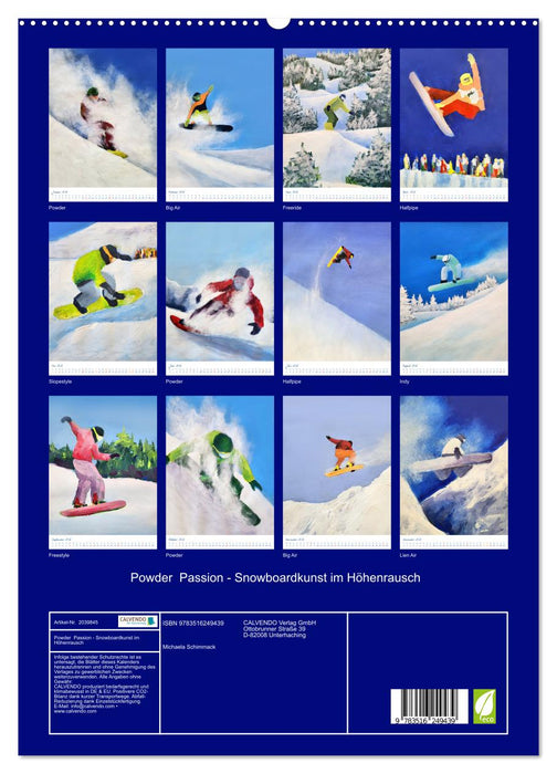 Powder Passion - Snowboardkunst im Höhenrausch (CALVENDO Premium Wandkalender 2026)