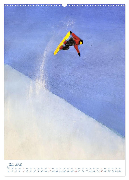 Powder Passion - Snowboardkunst im Höhenrausch (CALVENDO Premium Wandkalender 2026)