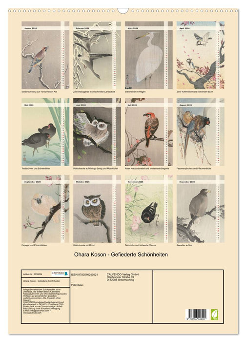 Ohara Koson - Gefiederte Schönheiten (CALVENDO Wandkalender 2026)