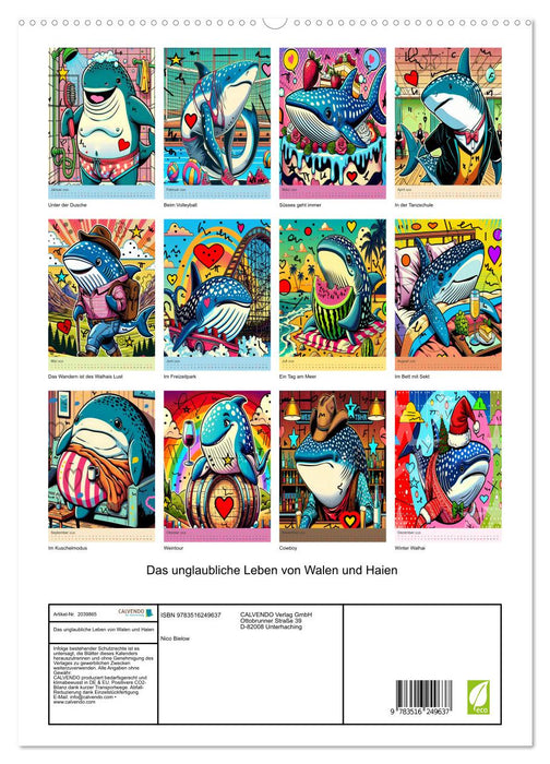 Das unglaubliche Leben von Walen und Haien (CALVENDO Premium Wandkalender 2026)