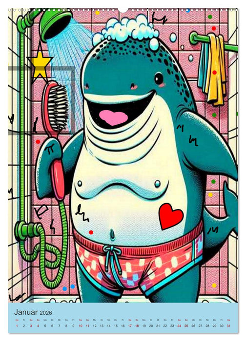 Das unglaubliche Leben von Walen und Haien (CALVENDO Premium Wandkalender 2026)