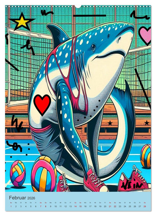 Das unglaubliche Leben von Walen und Haien (CALVENDO Premium Wandkalender 2026)