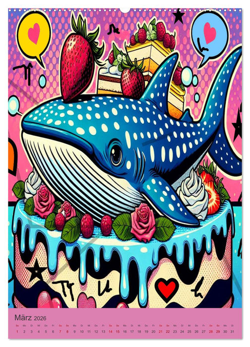 Das unglaubliche Leben von Walen und Haien (CALVENDO Premium Wandkalender 2026)
