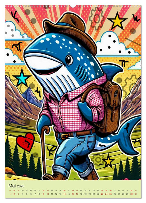 Das unglaubliche Leben von Walen und Haien (CALVENDO Premium Wandkalender 2026)