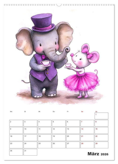 Mein tierischer Planer - Spaßiger Notiz-Kalender für Kinder (CALVENDO Premium Wandkalender 2026)