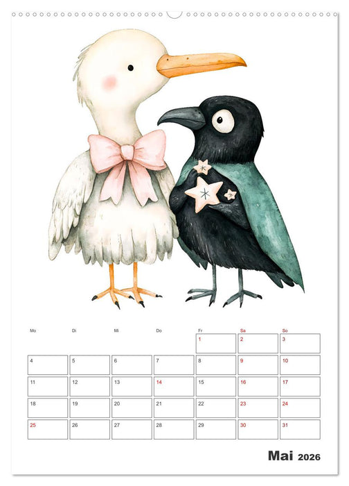 Mein tierischer Planer - Spaßiger Notiz-Kalender für Kinder (CALVENDO Premium Wandkalender 2026)