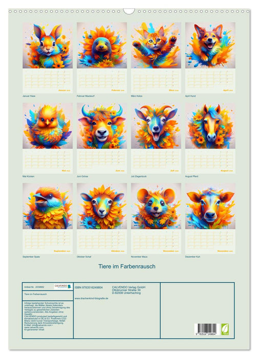 Tiere im Farbenrausch (CALVENDO Wandkalender 2026)