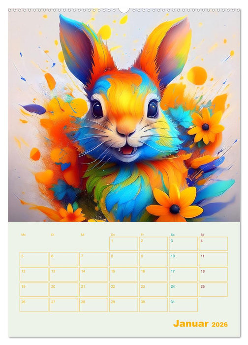 Tiere im Farbenrausch (CALVENDO Wandkalender 2026)