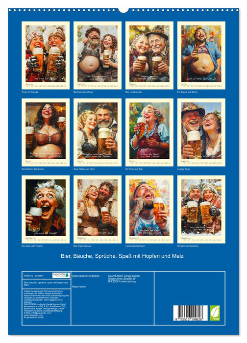 Bier, Bäuche, Sprüche. Spaß mit Hopfen und Malz (CALVENDO Premium Wandkalender 2026)