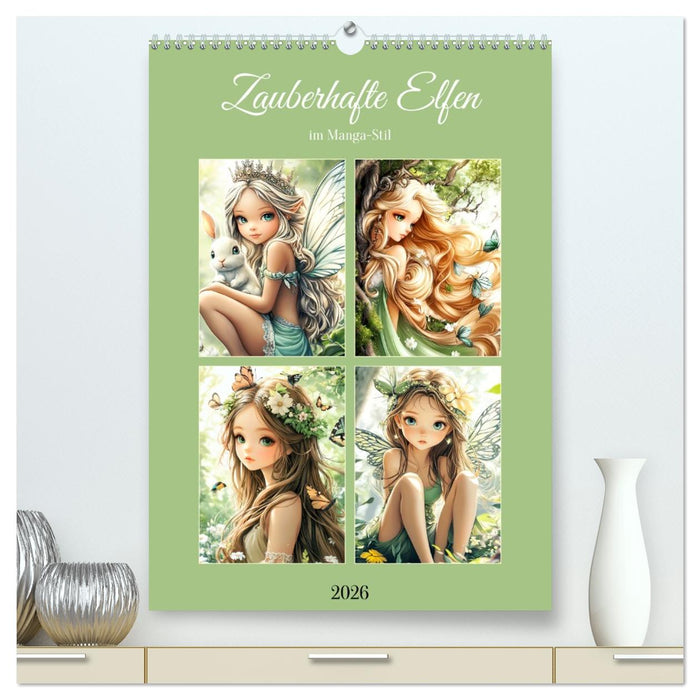 Zauberhafte Elfen im Manga-Stil (CALVENDO Premium Wandkalender 2026)
