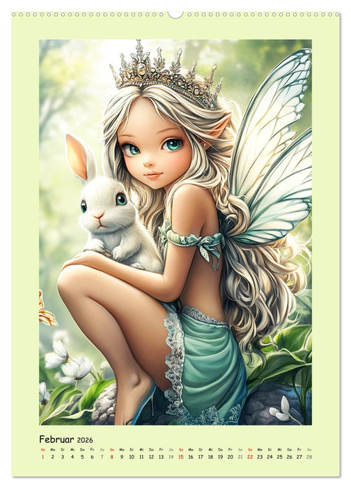 Zauberhafte Elfen im Manga-Stil (CALVENDO Premium Wandkalender 2026)