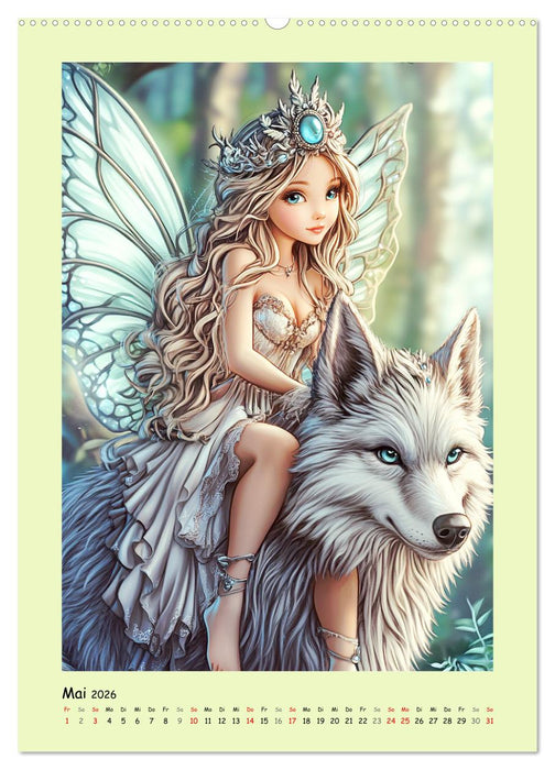 Zauberhafte Elfen im Manga-Stil (CALVENDO Premium Wandkalender 2026)