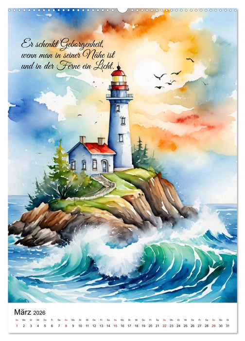 Leuchttürme, Wegweiser der Meere (CALVENDO Premium Wandkalender 2026)