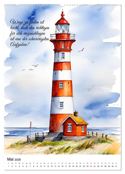 Leuchttürme, Wegweiser der Meere (CALVENDO Premium Wandkalender 2026)