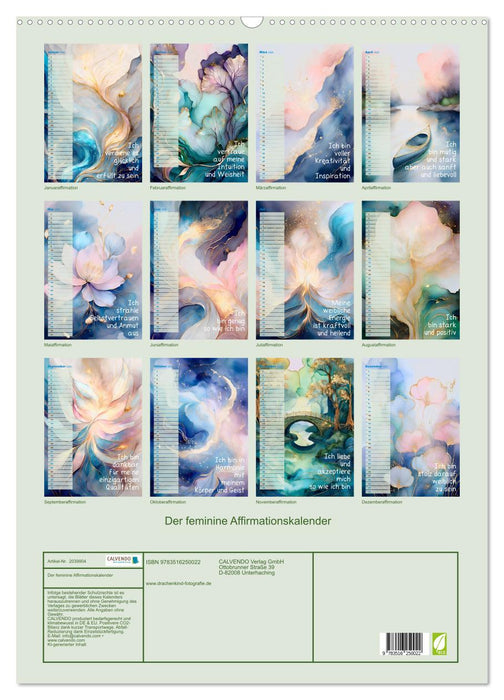 Der feminine Affirmationskalender (CALVENDO Wandkalender 2026)