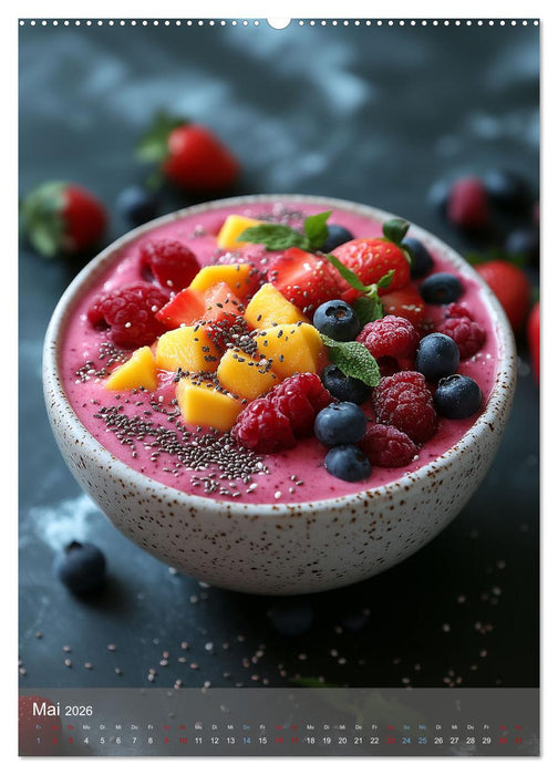 Smoothie Bowls - frisch und fruchtig durchs Jahr (CALVENDO Wandkalender 2026)